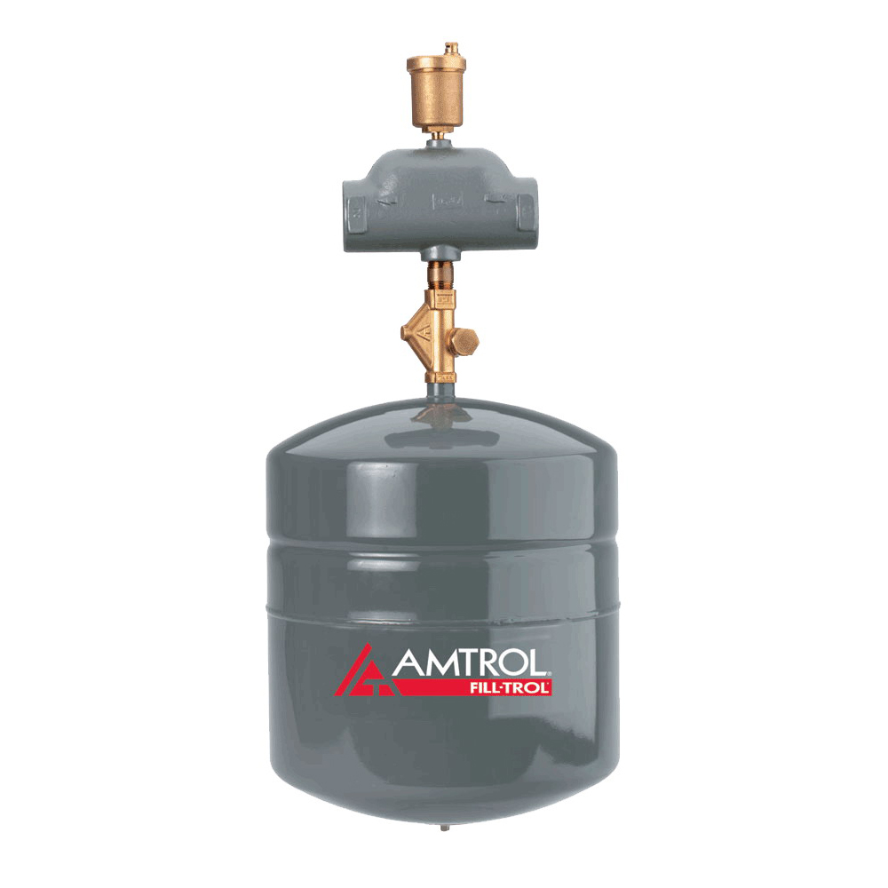Amtrol® FILL-TROL® 110-1 FT Series Boiler System Expansion Tank With Fill Control Valve, 4.4 gal Capacity, 0.57 Acceptance, 2.5 gal Acceptance, 100 psi Pressure, Heavy Duty Butyl/EPDM Diaphragm, 11 in Dia x 16 in H