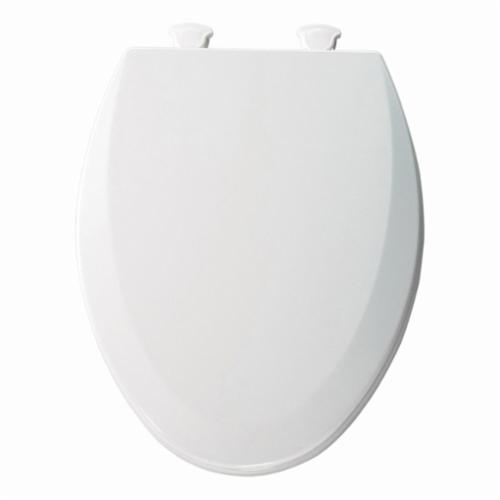 Bemis® 1500EC 000 Toilet Seat, Elongated Bowl, Closed Front, Wood, White, Quick Twist-To-Lock Hinge, Domestic