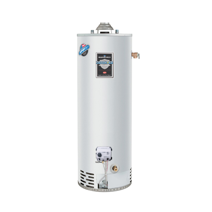 Bradford White® Defender Safety System® RG140T6N-475 Hi-Alt Gas Water Heater, 34000 Btu/hr Heating, 40 gal Tank, Natural Gas Fuel, Atmospheric Vent, 37 gph Recovery, Domestic