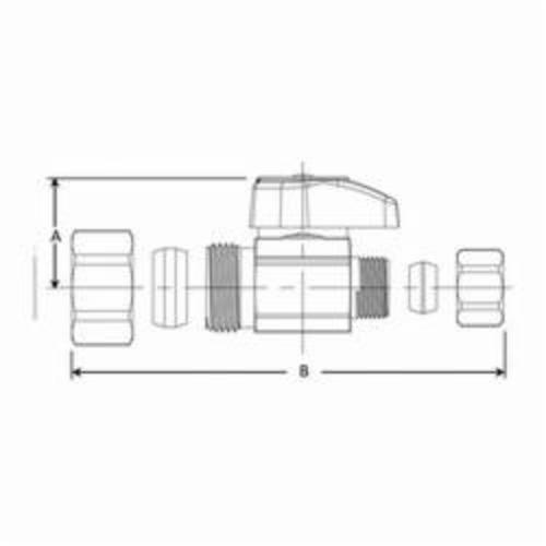 BrassCraft® G2CR14X C G2™ 1/4 Turn Straight Stop, 1/2 x 3/8 in Nominal, Compression, 125 psi, Brass Body, Polished Chrome, Domestic