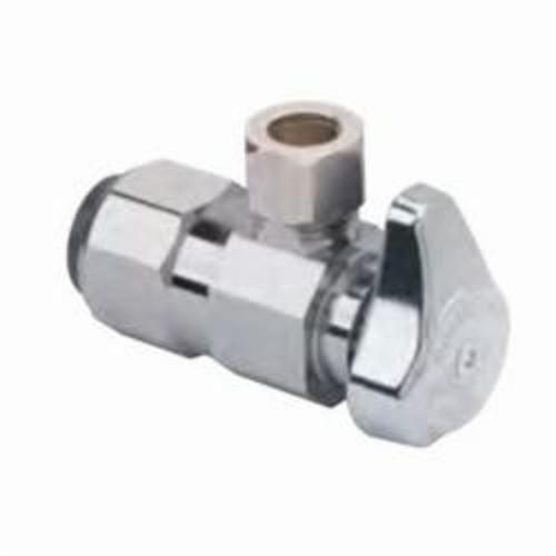 BrassCraft® G2PS19X C G2™ 1/4 Turn Angle Stop, 1/2 x 3/8 in Nominal, Push Connect x OD Compression, 125 psi, Brass Body, Polished Chrome, Domestic
