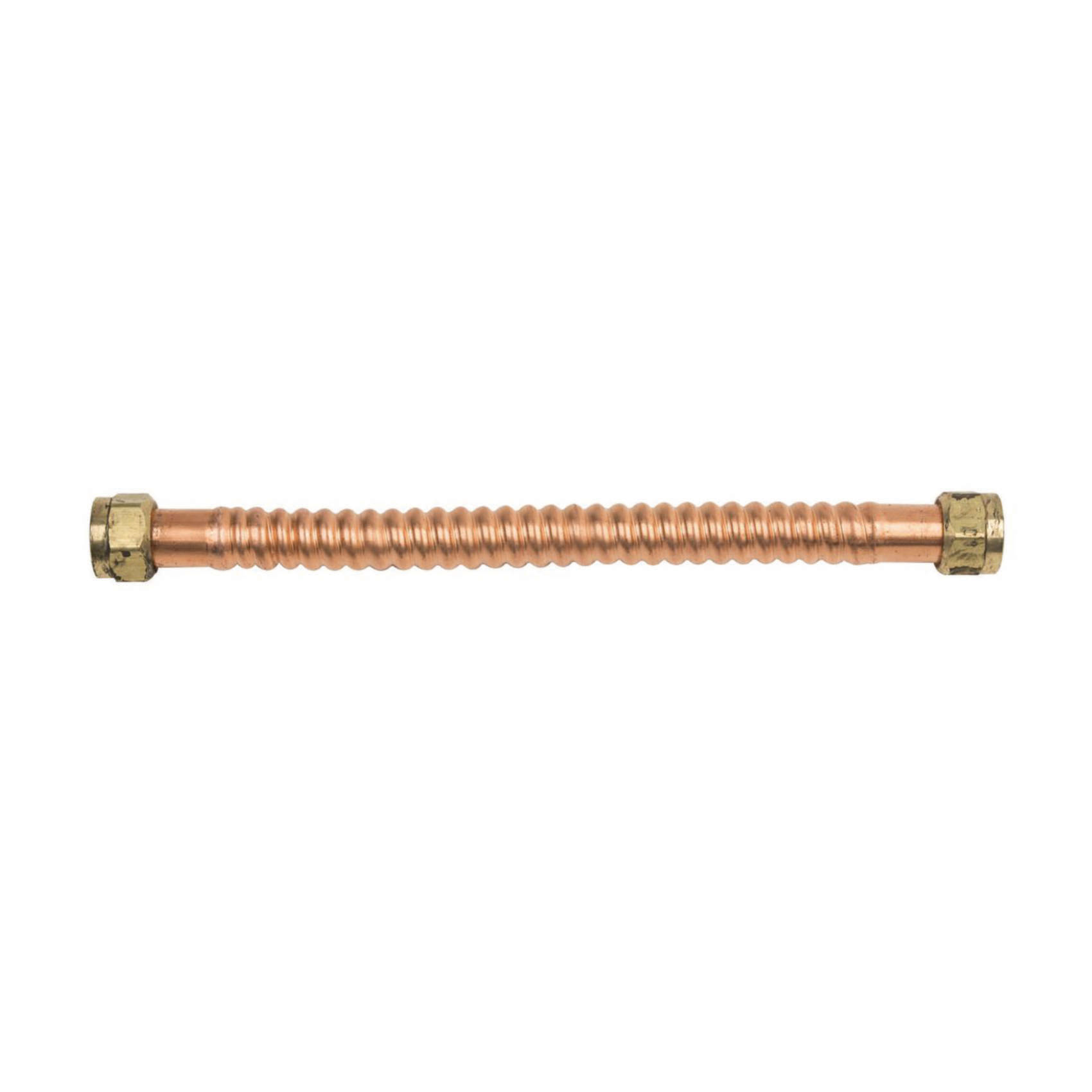BrassCraft® Copper-Flex™ WB00-12N Water Heater Connector, 3/4 in, FNPT, 12 in L, 125 psi, Corrugated Copper, Domestic
