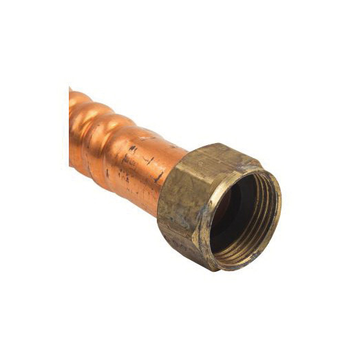 BrassCraft® Copper-Flex™ WB00-18N Water Heater Connector, 3/4 in, FNPT, 18 in L, 125 psi, Corrugated Copper, Domestic