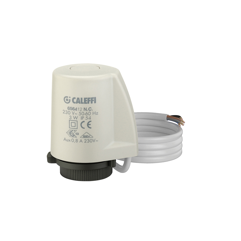 Caleffi 656414 Thermo-Electric Actuator With Micro Switch, For Use With 676 2-Way Zone Valve Body, 663/668S1 Series Distribution Manifold, 24 VAC/DC, Polycarbonate, Gray