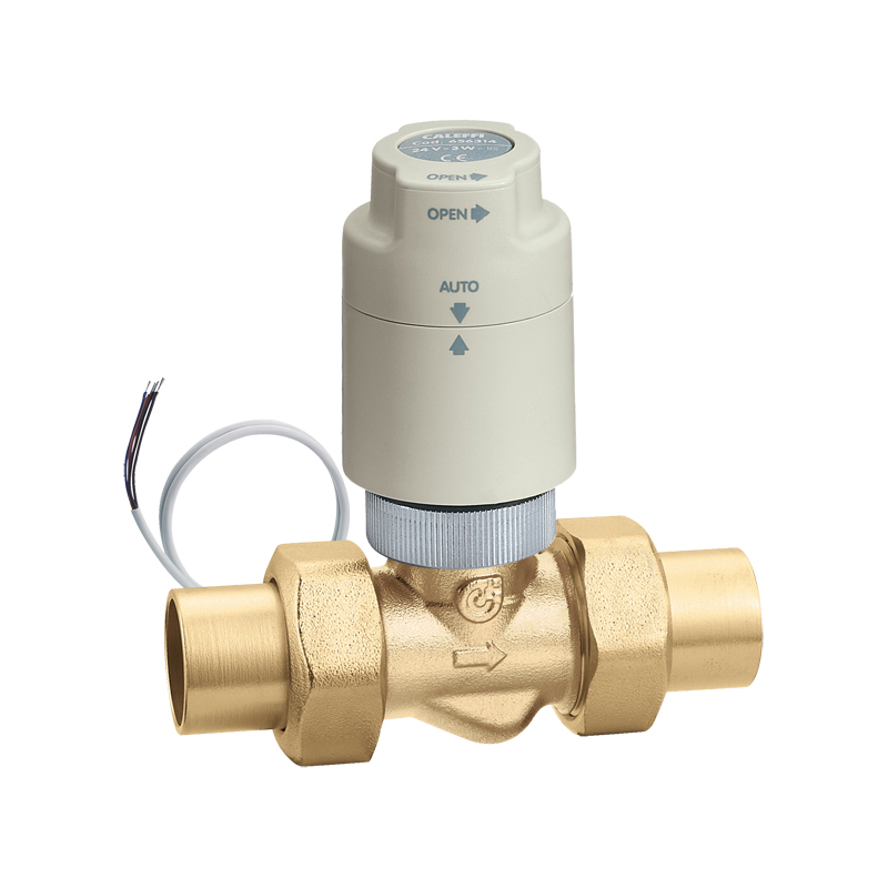 Caleffi 676259A 2-Way Thermo-Electric Zone Valve With TwisTop™ 656314 Actuator, 3/4 in, C, 150 psi, 4 Cv, 24 VAC/VDC