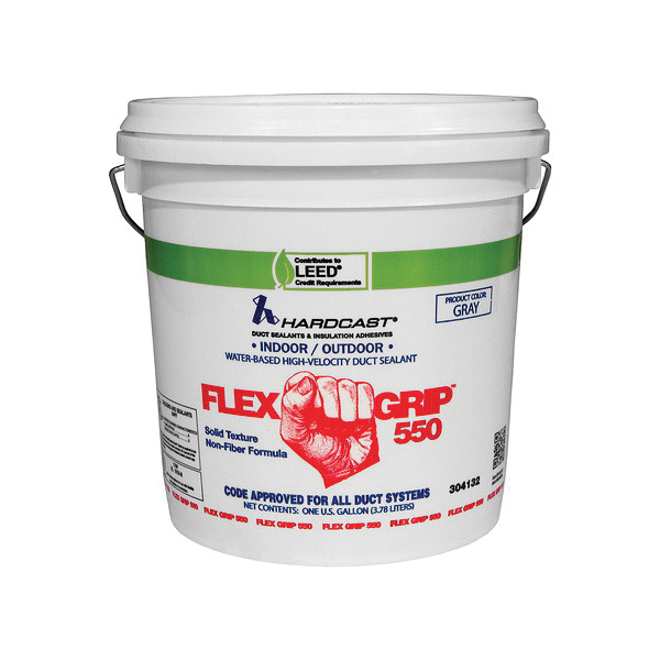 HARDCAST® Flex-Grip™ 550 304132 Duct Sealant, 1 gal Pail, Gray, Synthetic Latex/Water Base