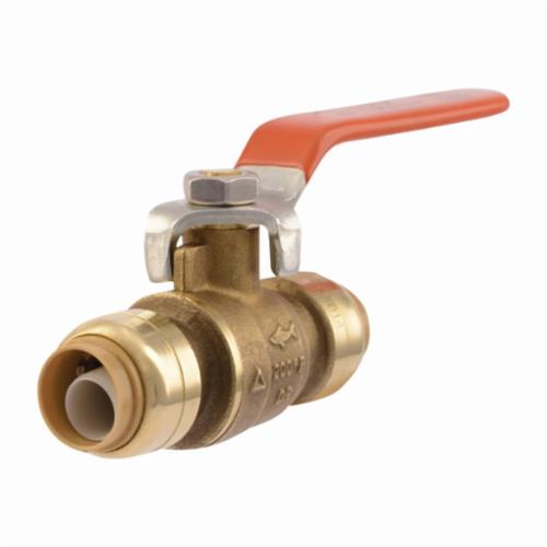 Sharkbite® 22222-0000LF Ball Valve, 1/2 in Nominal, Push-Fit End Style, Brass Body, Full Port, EPDM Softgoods, Import