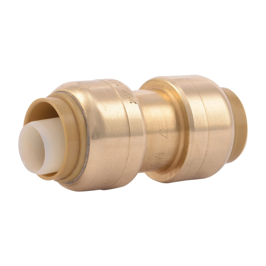 Sharkbite® U008LF Straight Pipe Coupling, 1/2 in Nominal, Push-Fit End Style, Brass, Import