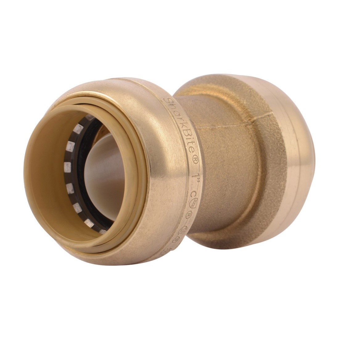 Sharkbite® U020LF Straight Pipe Coupling, 1 in Nominal, Push-Fit End Style, Brass, Import