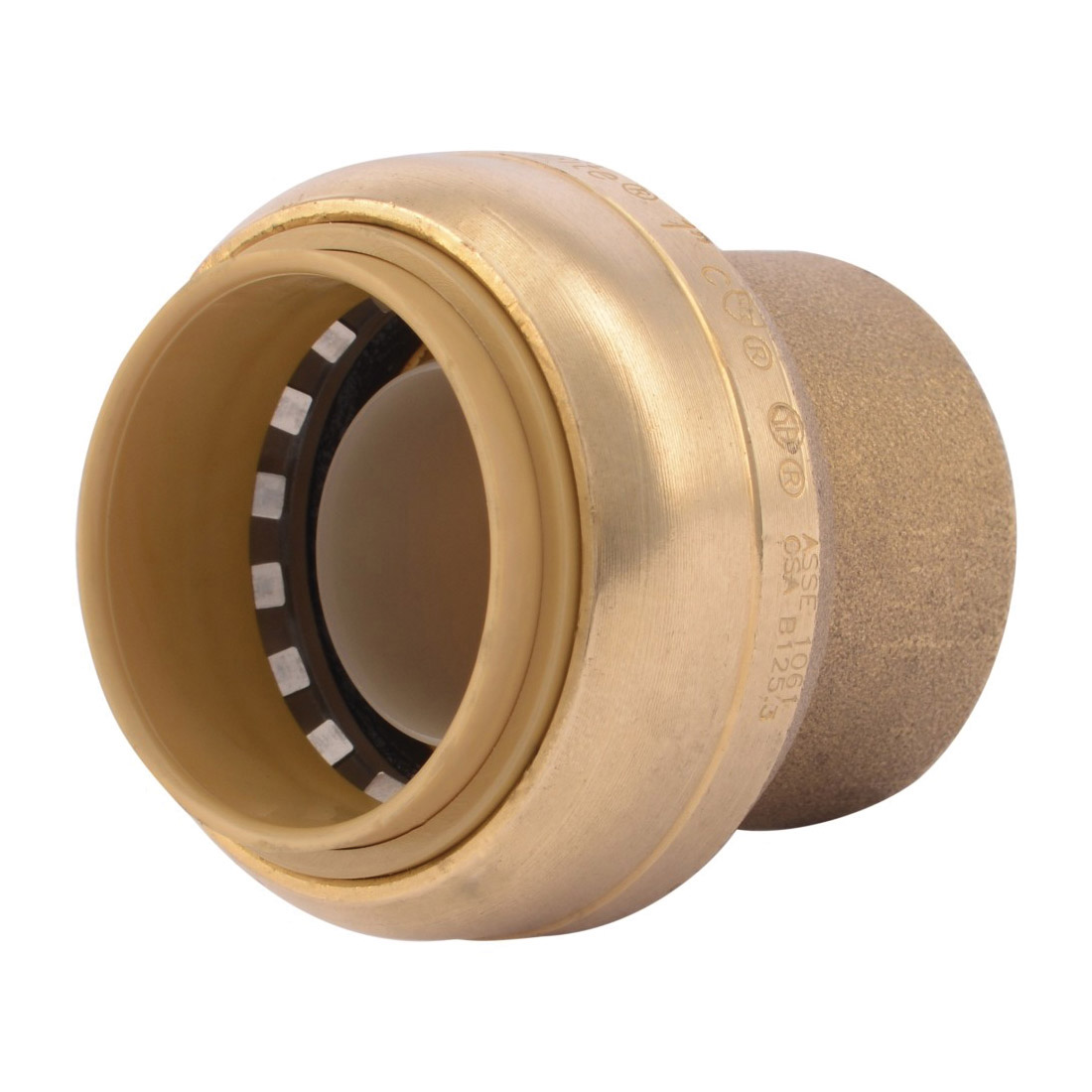 Sharkbite® U520LF Pipe End Cap, 1 in Nominal, Push-Fit End Style, Brass, Import
