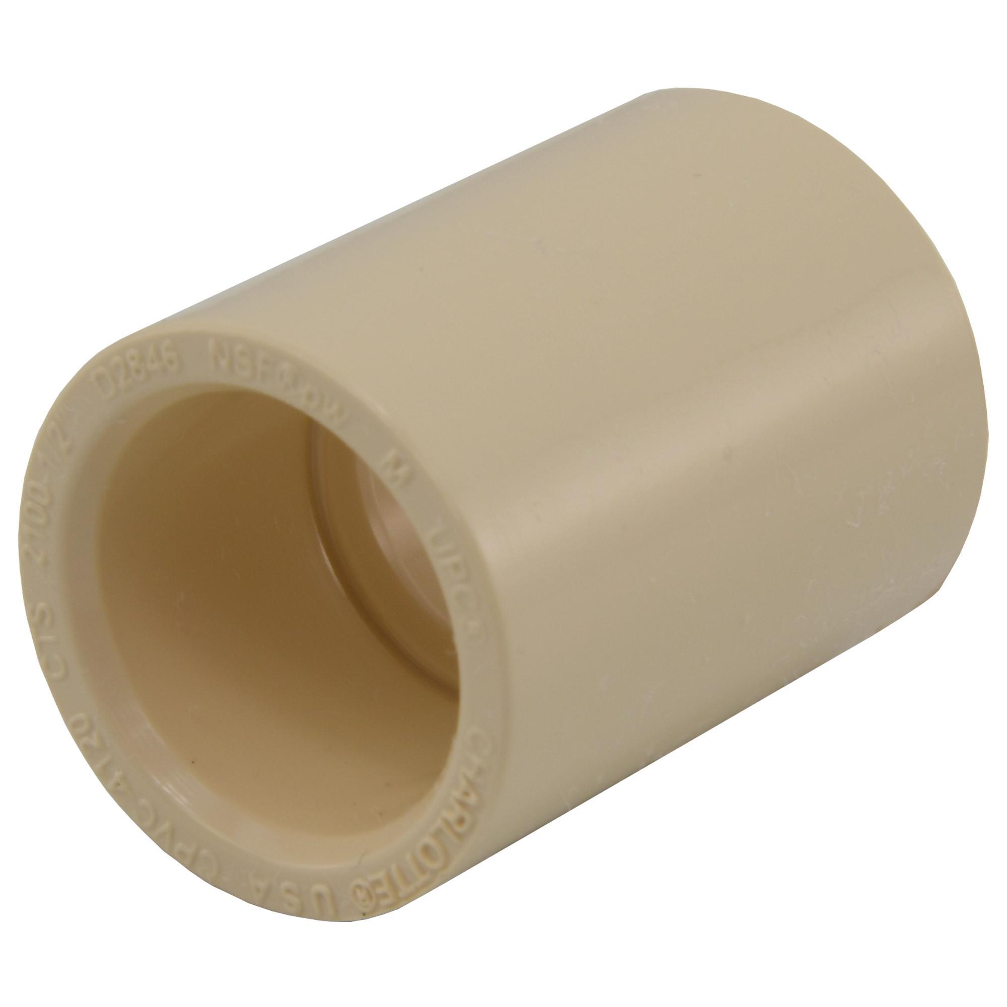 Charlotte CTS 02100 0800 Coupling, 3/4 in Nominal, Socket End Style, CPVC, Domestic