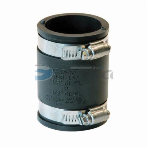 Fernco® 1056-150 Flexible Pipe Coupling, 1-1/2 in Nominal, Plastic End Style, PVC, Domestic