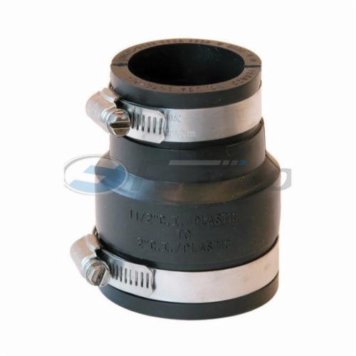 Fernco® 1056-215 Flexible Pipe Coupling, 2 x 1-1/2 in Nominal, Plastic End Style, PVC, Domestic