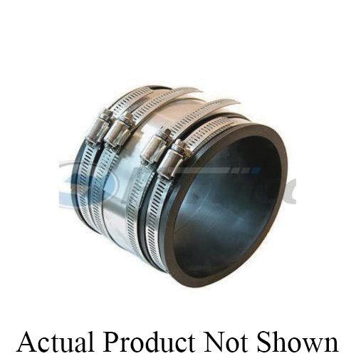 Fernco® 1056-44RC 1056RC Strong Back Flexible Pipe Coupling, 4 in Nominal, Cast Iron/Plastic End Style, PVC, Domestic