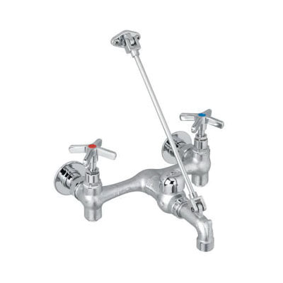 FIAT® 830AA Service Sink Faucet, Wall Mount, 2 Handles, 8 in Center, Polished Chrome
