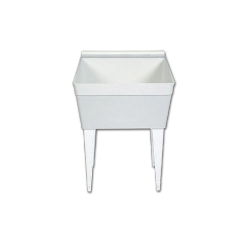 Florestone™ FM-1 Utility Sink, 22-3/8 in W x 23-1/8 in D x 35-1/2 in H, Floor Mount, White