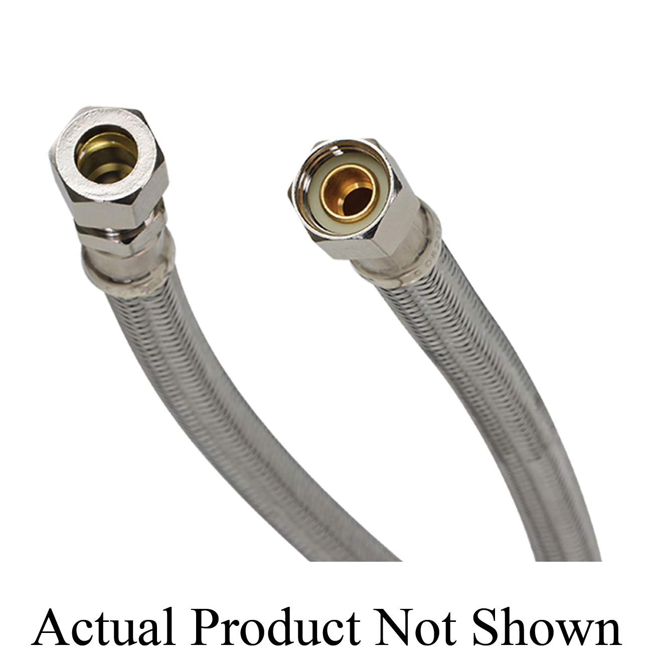 Fluidmaster® B8F12 Faucet Connector, 3/8 in Nominal, Compression End Style, 12 in L, 125 psi Working, 304 Stainless Steel, Import