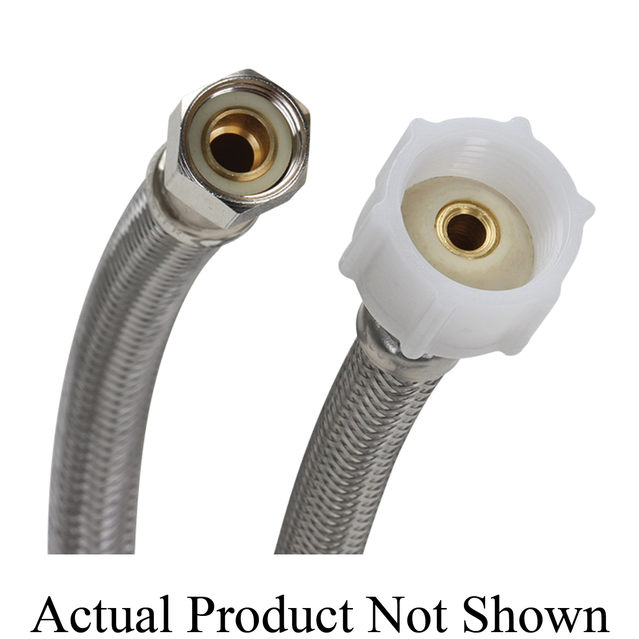 Fluidmaster® PRO SERIES™ PRO1T20 Toilet Connector With Plastic Nut, 3/8 x 7/8 in Nominal, Compression x Ballcock End Style, 20 in L, 125 psi Working, 304 Stainless Steel, Import