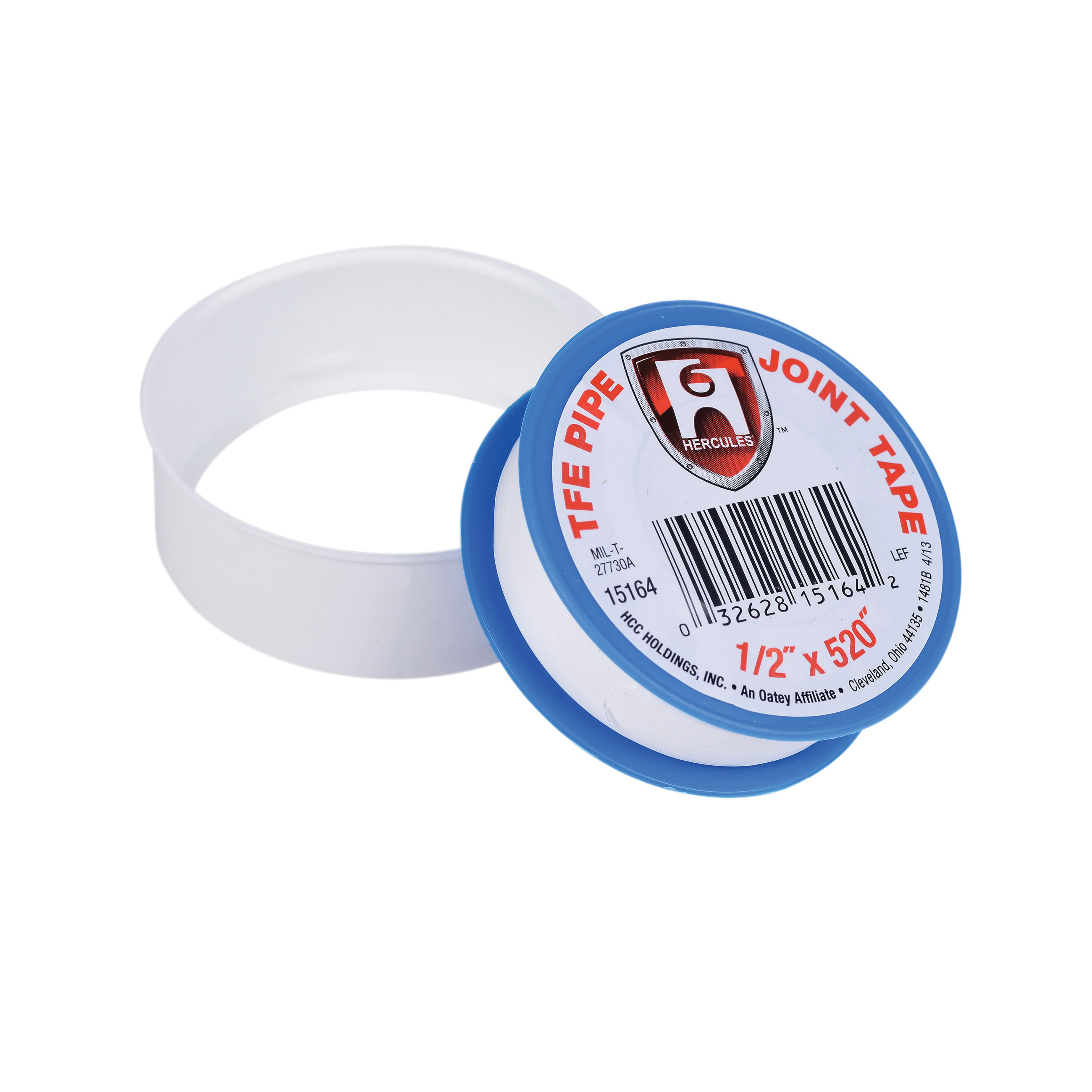 Hercules® 15164 Pipe Joint Tape, 1296 in L x 1/2 in W, PTFE