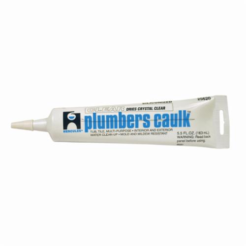 Hercules® Plumbers Caulk™ 25620 Caulk, 5.5 fl-oz Tube, Clear