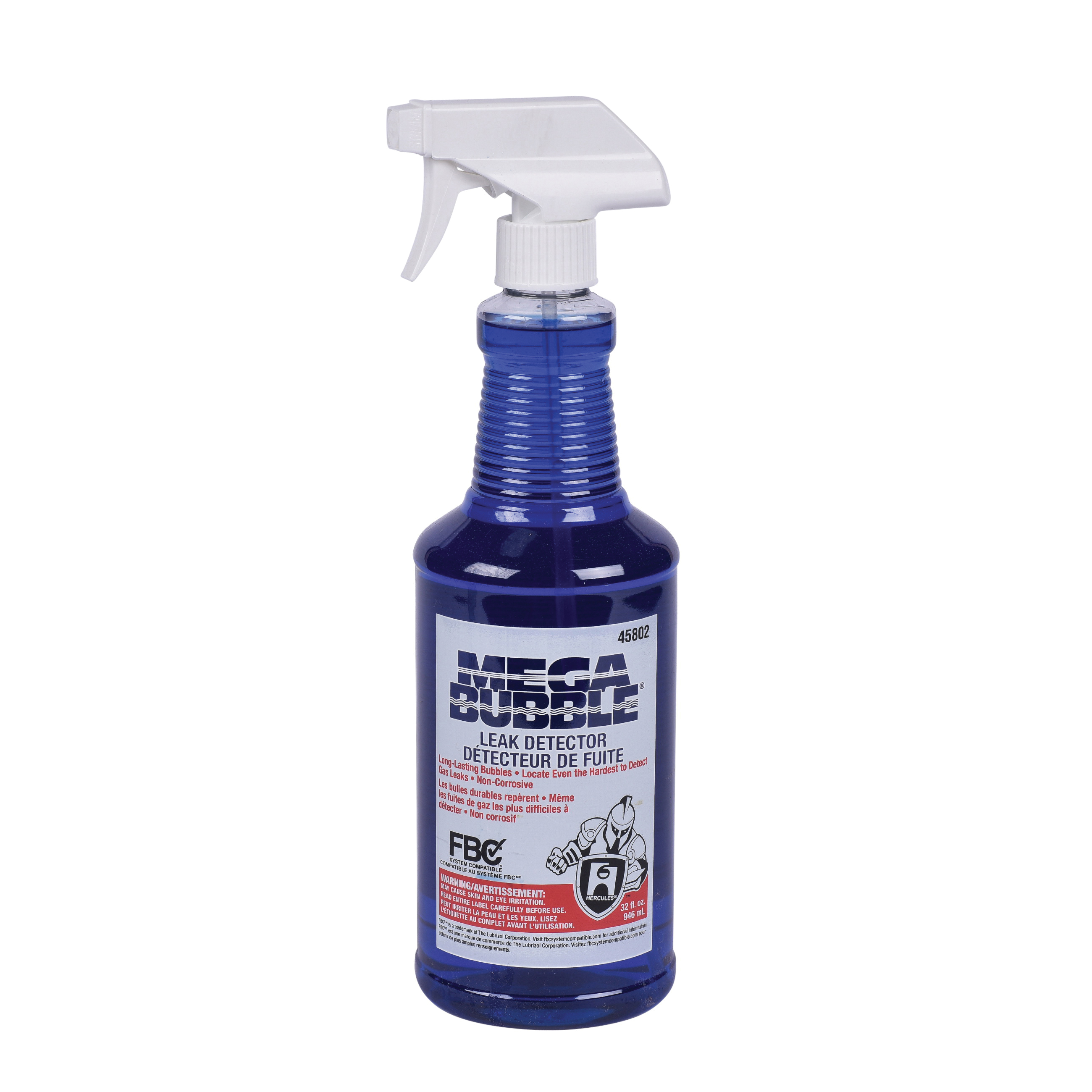 Hercules® Megabubble® 45802 Leak Detector With Sprayer, 32 oz Bottle, Liquid Form, Blue, Odorless Odor/Scent