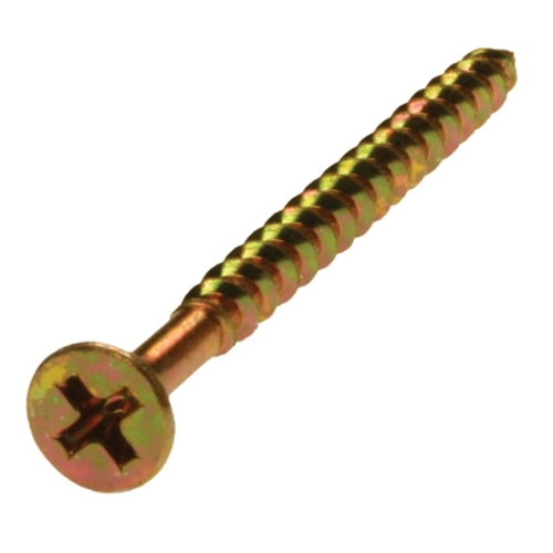 Metallics JGDS4 Deck Screw, Flat Head, #8 Screw, 2-1/2 in OAL, Hardened Steel, Phillips® Drive, Zinc Dichromate