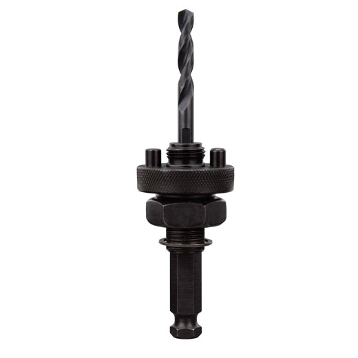 Milwaukee® 49-56-9100 Large Thread Quick-Change Universal Hole Saw Arbor, 1-1/4 in and Larger Arbor, 7/16 in, Alloy Steel/Hardened Carbon Steel