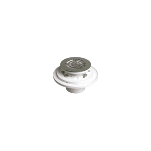 AB&A™ 85984 Standard Floor and Shower Drain With Strainer, Membrane Clamping Ring, 2 x 3 in Outlet, Solvent Weld Connection, PVC Drain, Domestic