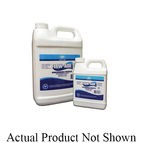 WHITLAM® FLOW-AIDE FLOW32 Biodegradable System Descaler, 1 qt Plastic Jug With Spout, Liquid, Yellow, Citrus