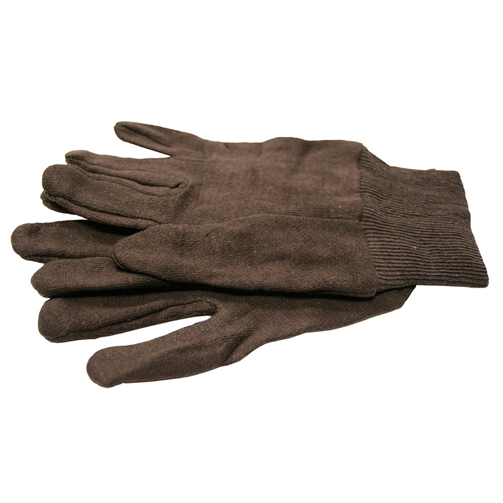 Jones Stephens™ G50200 General Purpose Gloves, Jersey, One Size Fits All, 8 oz Cotton, Brown, Knit Wrist Cuff