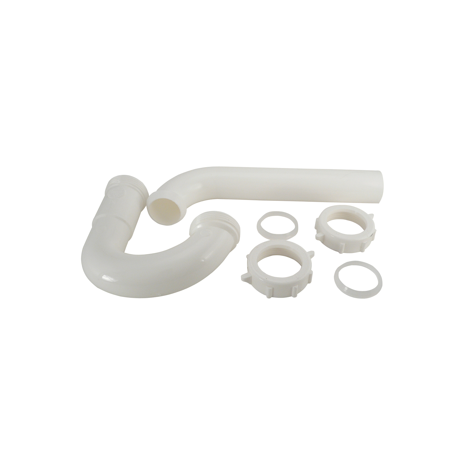 Keeney 200W2 P-Trap, 1-1/4 in Inlet x 1 in Outlet, White, Polypropylene, Slip-Joint Connection