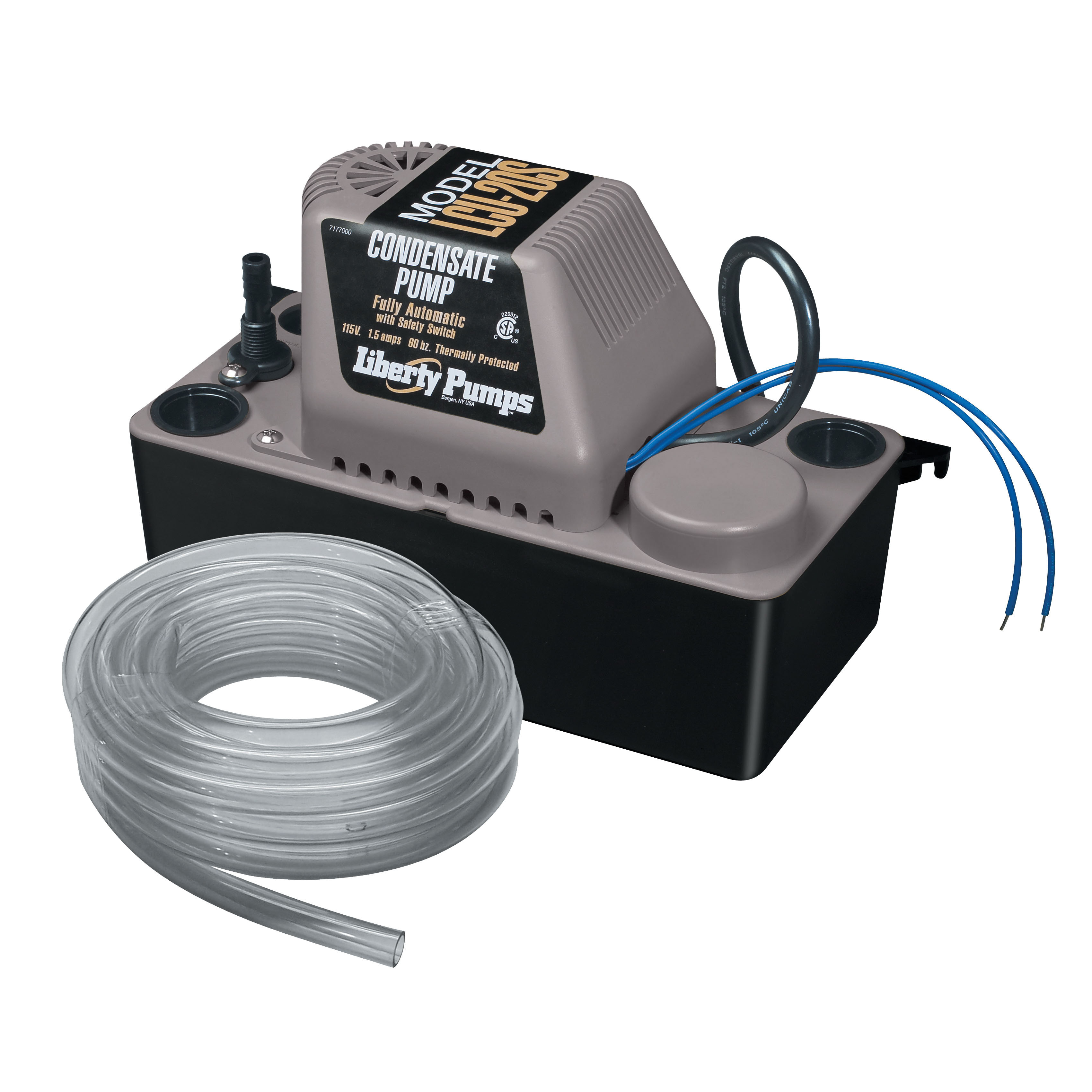 Liberty Pumps® LCU-20ST Condensate pump With Safety Switch, 110 gpm Flow Rate, 3/8 in OD Outlet, 20 ft Shutoff Head, 1/30 hp Power Rating