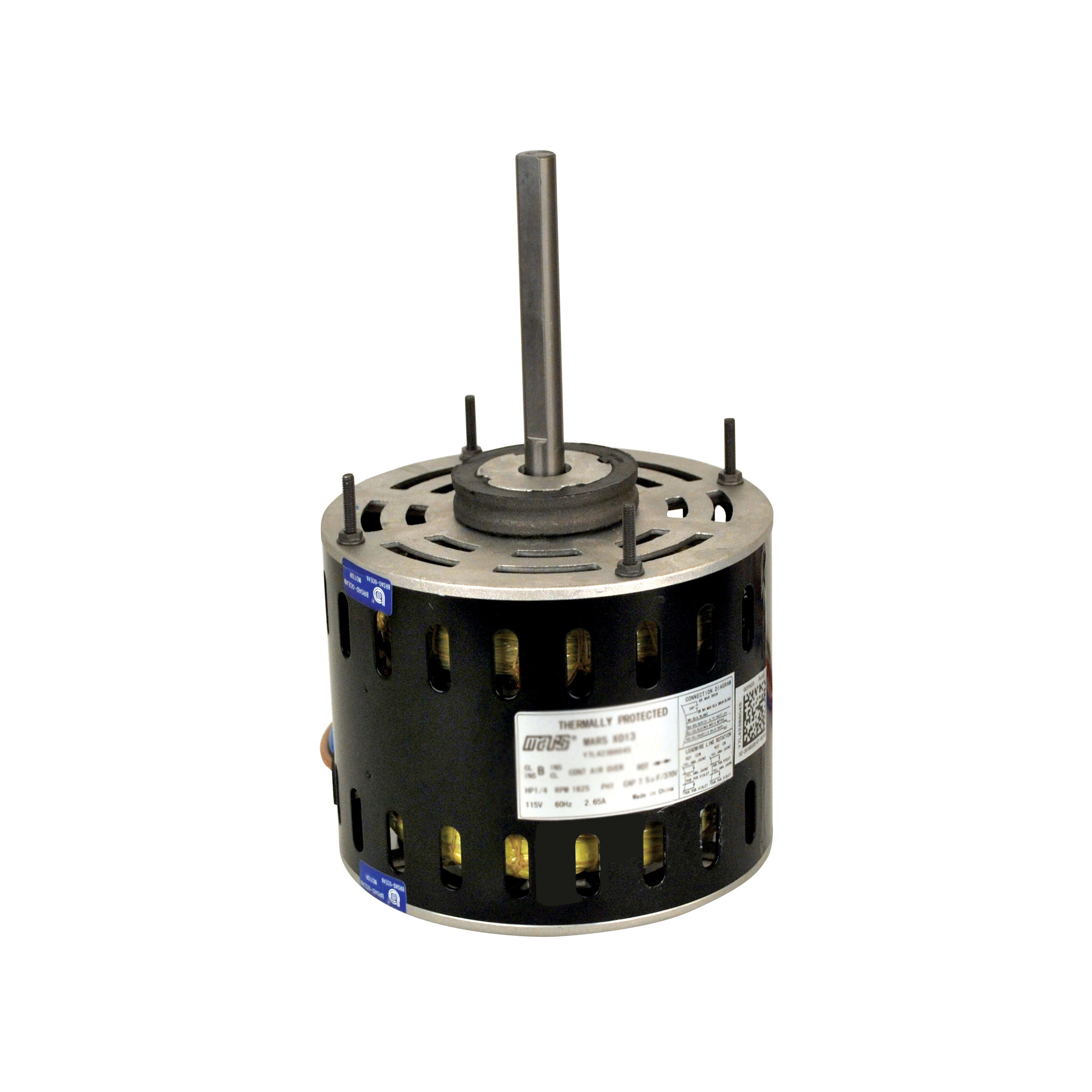 Mars® 30014 Direct Drive Fan/Blower Motor, Open Air Over Enclosure, 1/4 hp, 208 to 230 VAC, 60 Hz, 1 ph, 48 Frame, 1625 rpm Speed, Resilient Base Mount