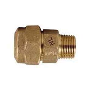 A.Y. McDonald 5182-013, 74753Q Octagonal Straight Coupling, 3/4 in Nominal, Q CTS McQuik Compression x MNPT End Style, Brass, Domestic