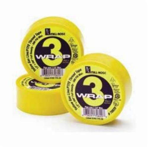 Cleanfit 70820 3-Wrap Thread Seal Tape, 260 in L x 1/2 in W x 0.004 in THK, PTFE