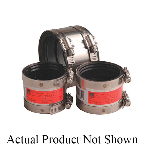 Mission Band-Seal® 0801688 CP Series Shielded Specialty Coupling, 1-1/2 in Nominal, Cast Iron/Plastic/Steel x Cast Iron/Plastic/Steel End Style, SCH 40/STD, Domestic