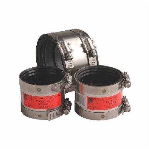 Mission Band-Seal® 0804401 Pipe Coupling, 4 in Nominal, Cast Iron x Plastic/Steel/Extra-Heavy Cast Iron End Style, Stainless Steel