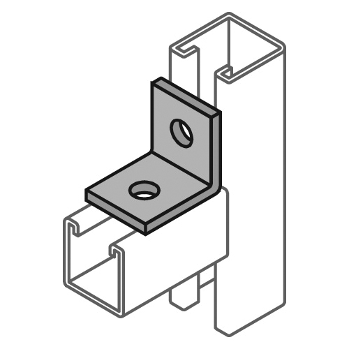 Anvil-Strut™ 2400005506 FIG AS 603 End Angle, 2 Holes, 1-7/8 in L x 2 in W x 1/4 in THK, Carbon Steel