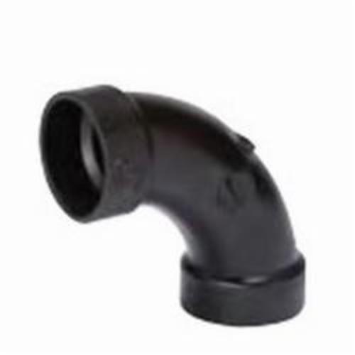 Streamline® 02873 A304 Long Sweep DWV Elbow, 3 in Nominal, Hub End Style, ABS, Domestic