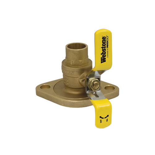 Webstone The Isolator® Clean Brass® H-51404HV Ball Valve, 1 in Nominal, C x Rotating Flanged End Style, Brass Body, Full Port, PTFE Softgoods, Import