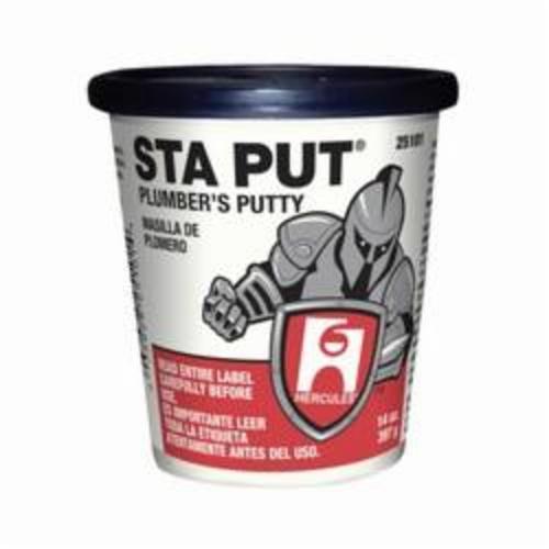 Hercules® Sta Put® 25101 Superior Plumber's Putty, 14 oz Bucket, Solid, Off-White, 1.8