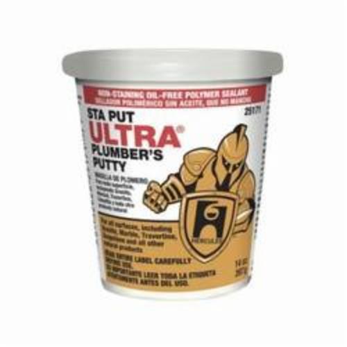 Hercules® Sta Put Ultra® 25171 Professional Plumber's Putty, 14 oz Bucket, Solid, Off-White, 1.8