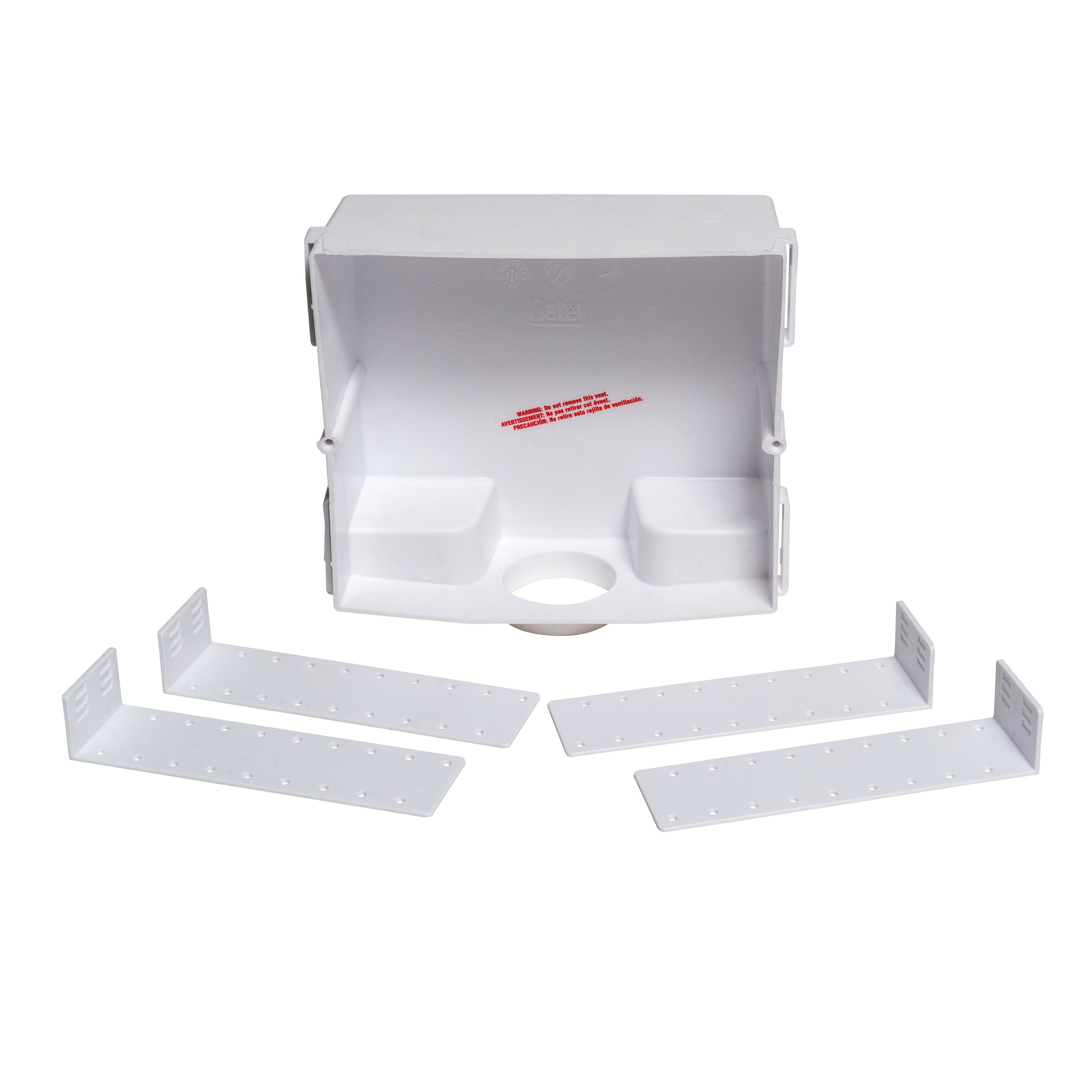 Oatey® Sure-Vent® 39010 Wall Box With Metal Grille Faceplate, For Use With Sure-Vent® Admittance Valve, Polystyrene, Domestic
