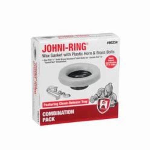 Hercules® 90234 Johni-Ring® Plus Wax Gasket With Plastic Horn and Solid Brass Bolts, For Use With 3 in or 4 in Waste Line, 3 or 4 in, Gold