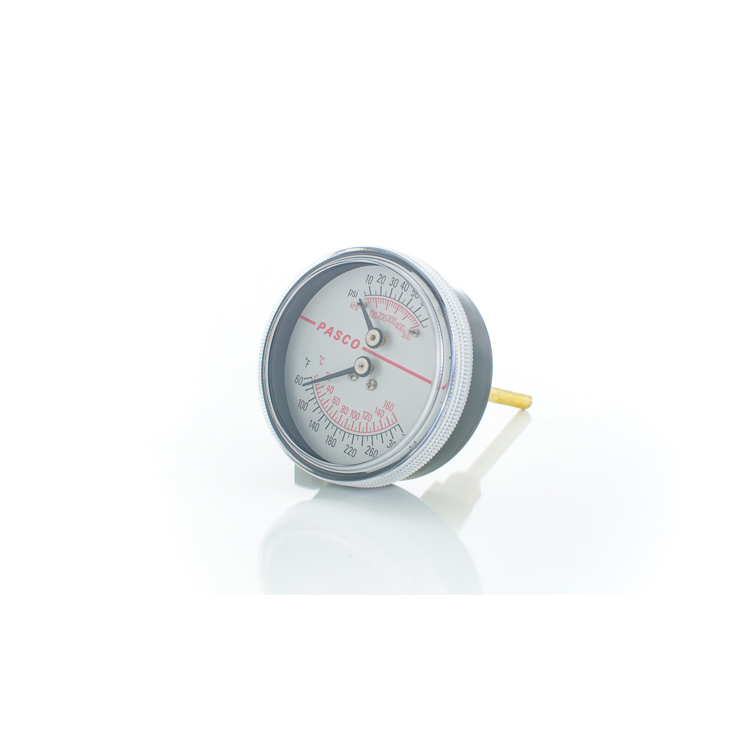 PASCO 1437 Dual Scale Pressure/Temperature Boiler Gauge