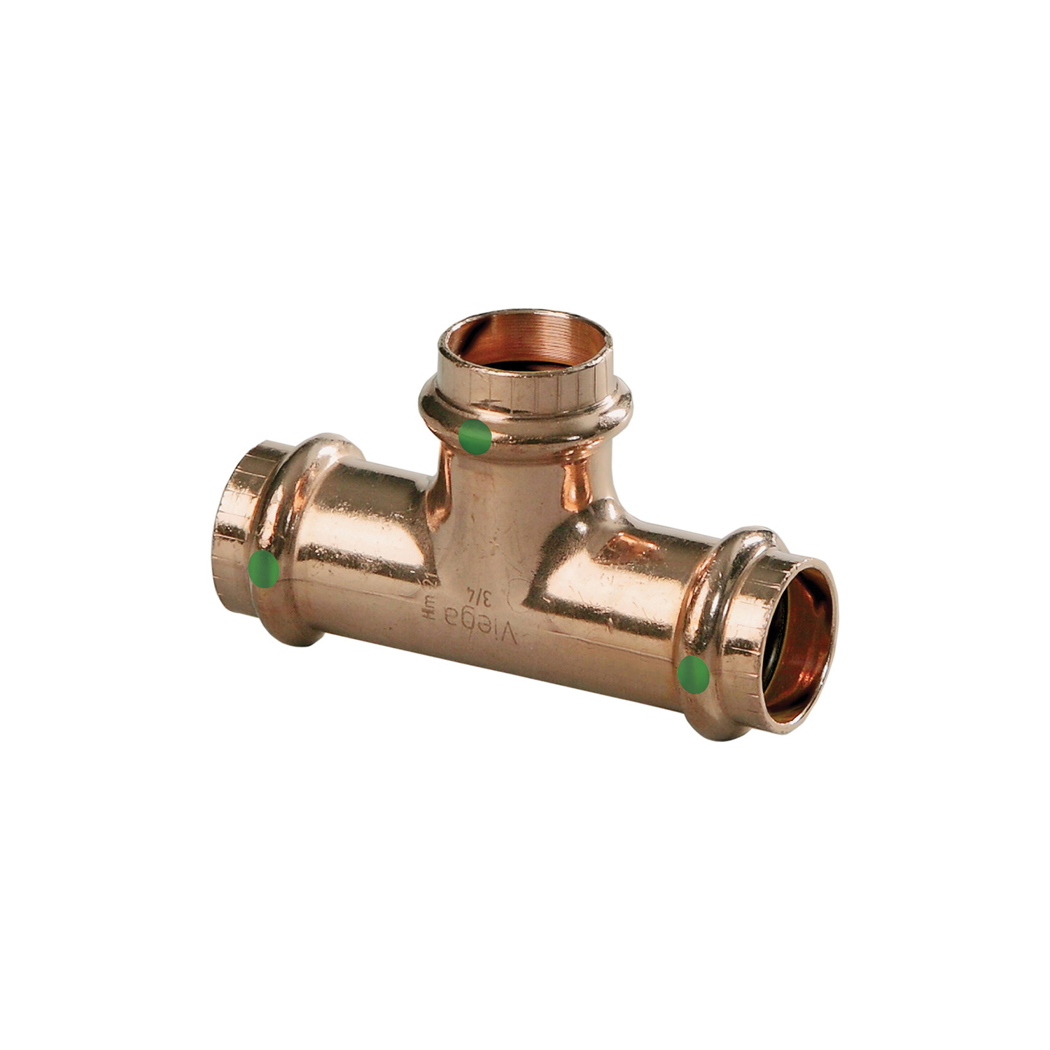 ProPress® 77452 Pipe Tee, 1-1/4 x 1-1/4 x 3/4 in Nominal, Press End Style, Copper, Import