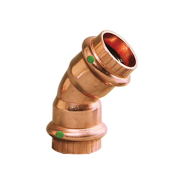 ProPress® 77028 45 deg Pipe Elbow, 1 in Nominal, Press End Style, Copper, Import