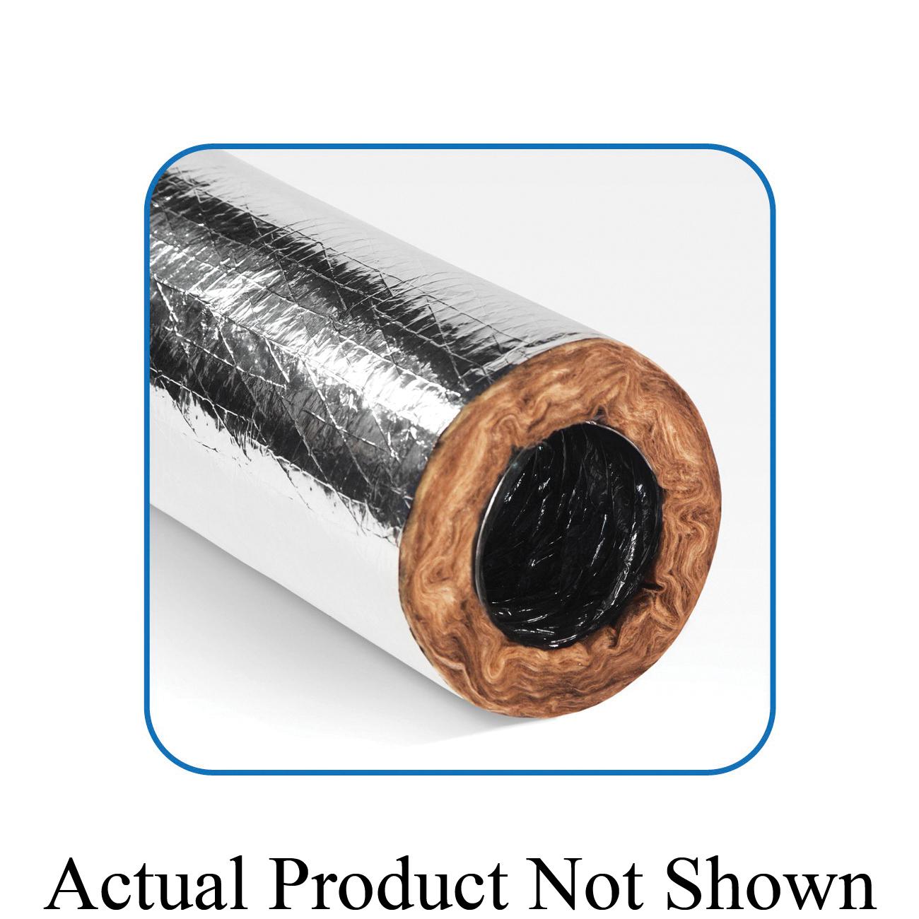 Quietflex® 670C Rip Stop Insulated Flexible Duct, 6 in ID x 25 ft L, 6000 fpm Flow Rate, R6 Insulation, Polyester/Fiberglass/Metalized Polyester, Domestic