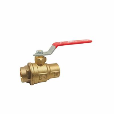 RWV® 5049AB 1 2-Piece Ball Valve With Handle, 1 in Nominal, Solder End Style, Forged Brass Body, Full Port, PTFE Softgoods