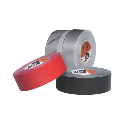 Shurtape® 199722 PC 609 Co-Extruded Performance-Grade Duct Tape, 55 m L x 48 mm W, 10 mil THK, Blended Rubber Adhesive, Polyethylene Film with Cloth Carrier Backing, Black